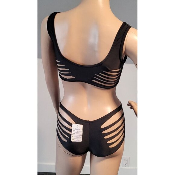 Women' Sexy Black Med Bikini Underwear Set Babydoll Mesh Sleepwear SL-4616-1 - Picture 4 of 7